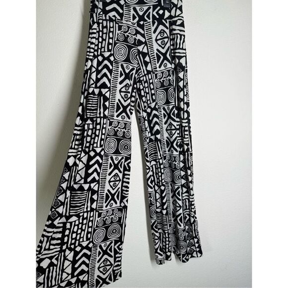 Sho Sho Women's Black White Patterned Pants Wide Leg Elastic Waist Size S/M Note - Picture 3 of 14